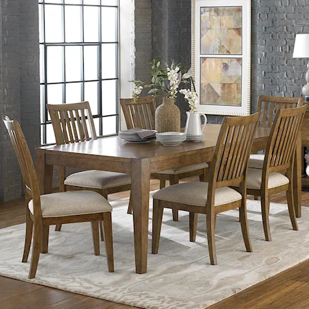 Table and 6 Chair Set With Tapered Legs